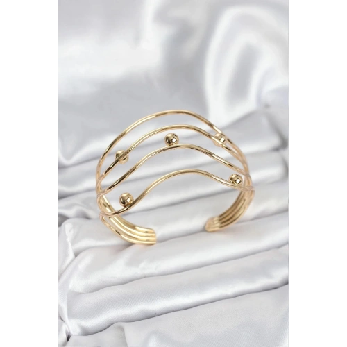Mey İthalat® Pirinç Gold Renk Kadın Bileklik