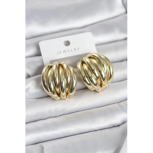 Mey İthalat® Pirinç Gold Renk Vintage Kadın Küpe