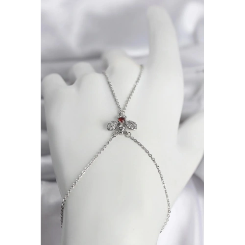 Mey İthalat® Pirinç Gümüş Renk Sinek Model Kadın Şahmeran