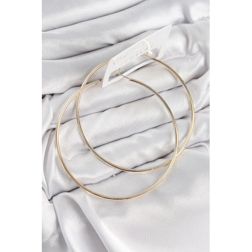 Mey İthalat® Pirinç Halka Model Gold Renk Kadın Küpe