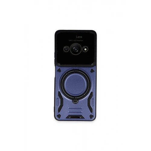 Mey İthalat®   Poco C61 Kılıf Joy Lens Standlı Kapak - Lacivert