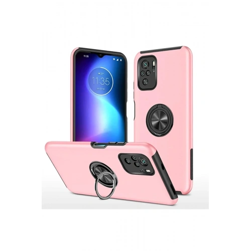 Mey İthalat®   Poco F3 Kılıf Elit Yüzüklü Kapak - Pembe