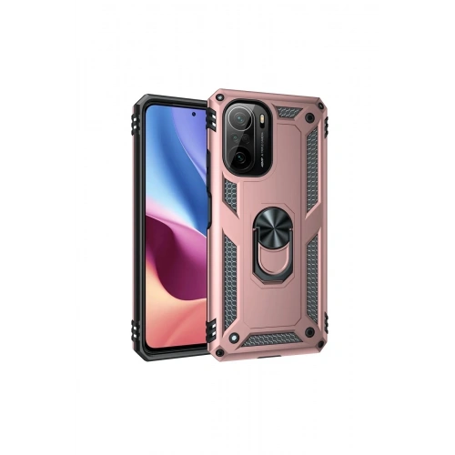 Mey İthalat®   Poco F3 Kılıf Sofya Yüzüklü Silikon Kapak - Rose