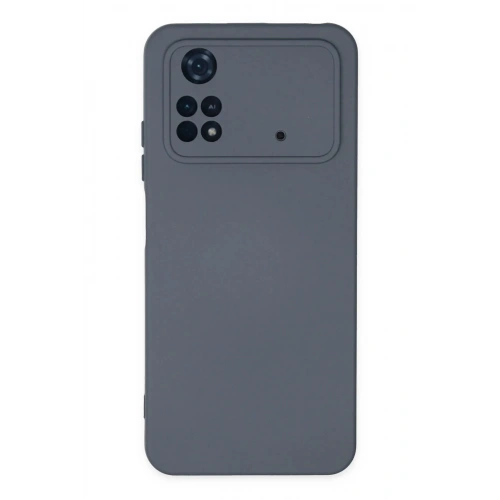 Mey İthalat®   Poco M4 Pro 4G Kılıf Nano içi Kadife Silikon - Gri