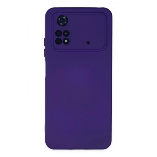 Mey İthalat®   Poco M4 Pro 4G Kılıf Nano içi Kadife Silikon - Mor