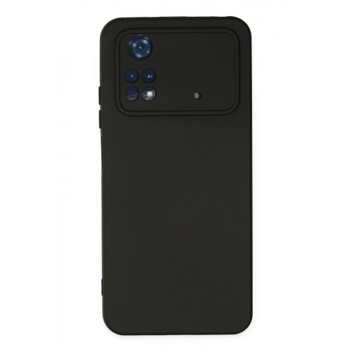 Mey İthalat®   Poco M4 Pro 4G Kılıf Nano içi Kadife Silikon - Siyah
