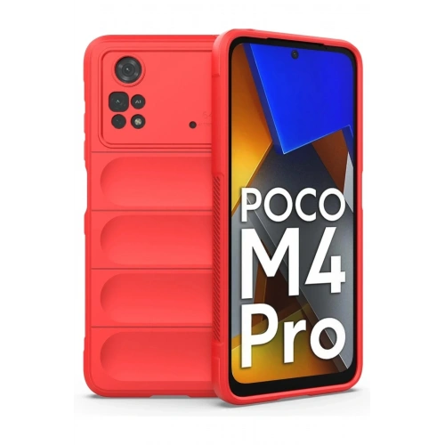 Mey İthalat®   Poco M4 Pro 4G Kılıf Optimum Silikon - Kırmızı