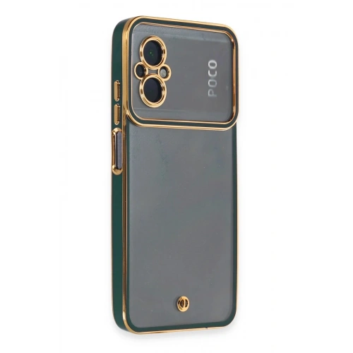 Mey İthalat®   Poco M5 Kılıf Liva Lens Silikon - Yeşil