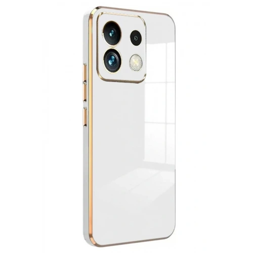 Mey İthalat®   Poco M6 Pro 4G Kılıf Volet Silikon - Beyaz