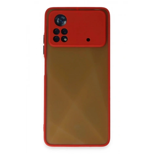 Mey İthalat®   Poco X4 Pro 5G Kılıf Montreal Silikon Kapak - Kırmızı