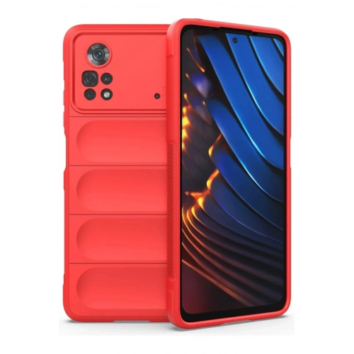Mey İthalat®   Poco X4 Pro 5G Kılıf Optimum Silikon - Kırmızı