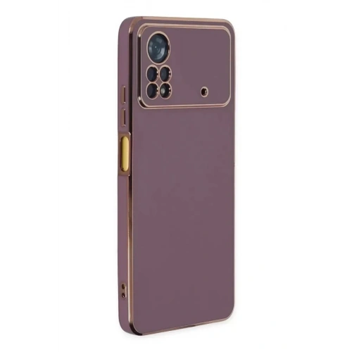 Mey İthalat®   Poco X4 Pro 5G Kılıf Volet Silikon - Mor