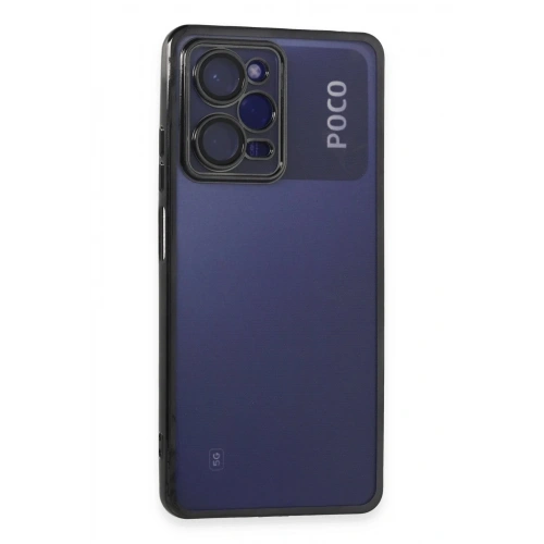 Mey İthalat®   Poco X5 Pro 5G Kılıf  Lensli Silikon - Siyah