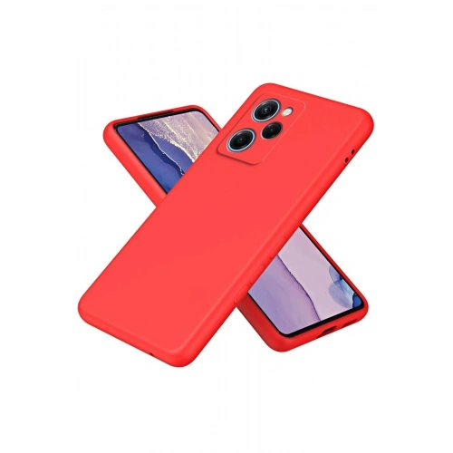 Mey İthalat®   Poco X5 Pro 5G Nano içi Kadife Silikon - Kırmızı