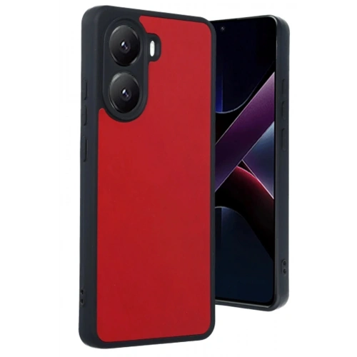 Mey İthalat®   Poco X7 Pro Kılıf Aras Deri Kapak - Kırmızı