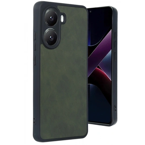 Mey İthalat®   Poco X7 Pro Kılıf Aras Deri Kapak - Koyu Yeşil