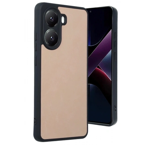 Mey İthalat®   Poco X7 Pro Kılıf Aras Deri Kapak - Pudra