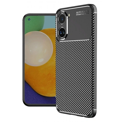 Mey İthalat®   Poco X7 Pro Kılıf Auto Focus Karbon Kapak - Siyah
