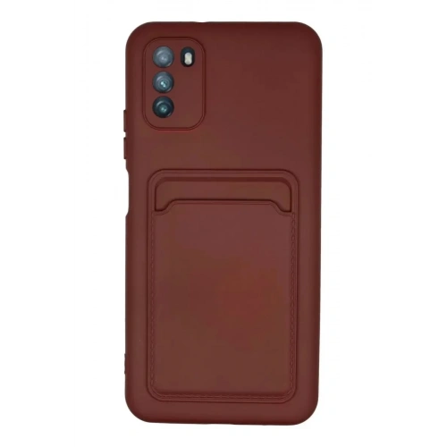 Mey İthalat®   Pocophone M3 Kılıf Kelvin Kartvizitli Silikon - Bordo