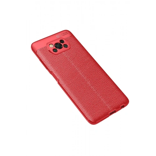 Mey İthalat®   Pocophone X3 Kılıf Auto Focus Kapak - Kırmızı