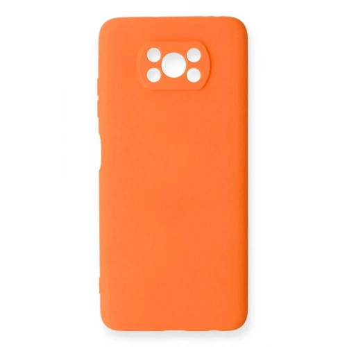 Mey İthalat®   Pocophone X3 Kılıf Nano içi Kadife Silikon - Turuncu