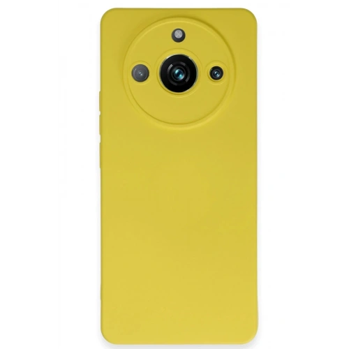 Mey İthalat®  Realme 11 Pro Kılıf Nano içi Kadife Silikon - Sarı