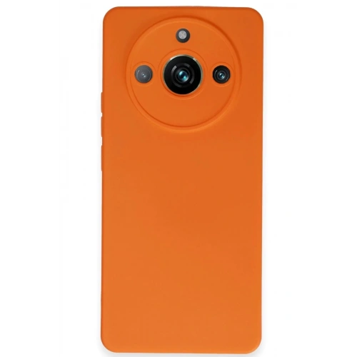 Mey İthalat®  Realme 11 Pro Kılıf Nano içi Kadife Silikon - Turuncu