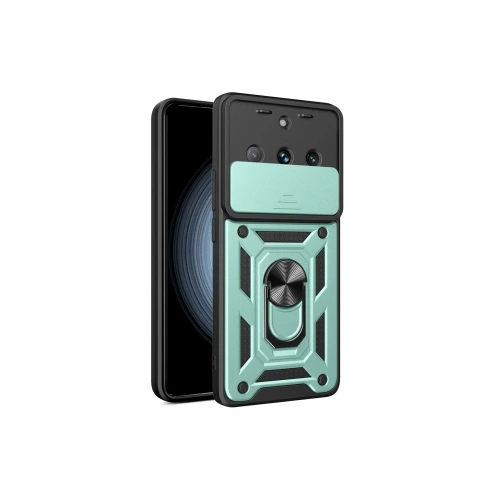 Mey İthalat®  Realme 11 Pro Kılıf Pars Lens Yüzüklü Silikon - Yeşil