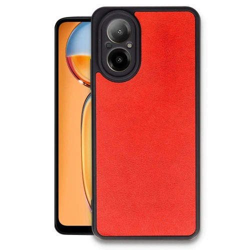 Mey İthalat®  Realme 12 Lite Kılıf Aras Deri Kapak - Kırmızı