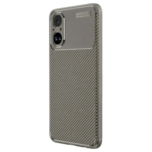 Mey İthalat®  Realme 12 Lite Kılıf Auto Focus Karbon Kapak - Gri