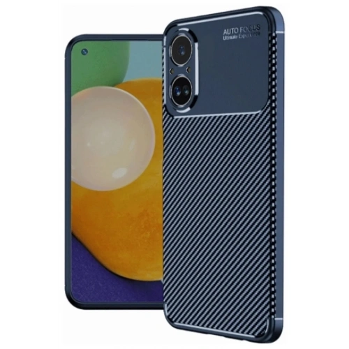 Mey İthalat®  Realme 12 Lite Kılıf Auto Focus Karbon Kapak - Lacivert