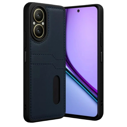 Mey İthalat®  Realme 12 Lite Kılıf Sara Kartvizitli Deri Kılıf - Lacivert