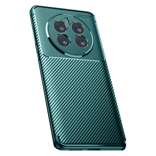 Mey İthalat®  Realme 12 Pro Plus Kılıf Auto Focus Karbon Kapak - Koyu Yeşil