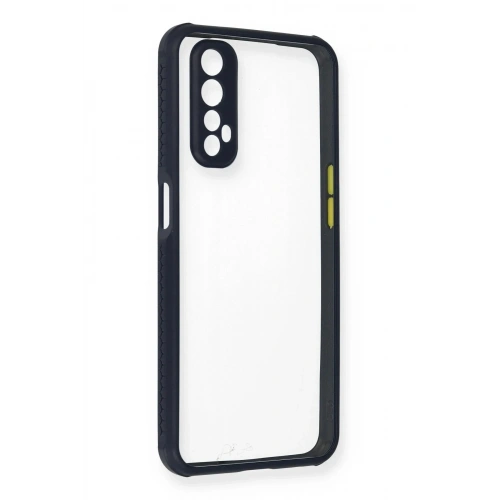 Mey İthalat®  Realme 7 Kılıf Miami Şeffaf Silikon - Lacivert