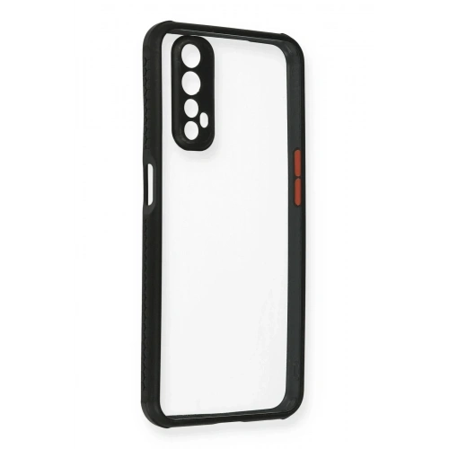 Mey İthalat®  Realme 7 Kılıf Miami Şeffaf Silikon - Siyah