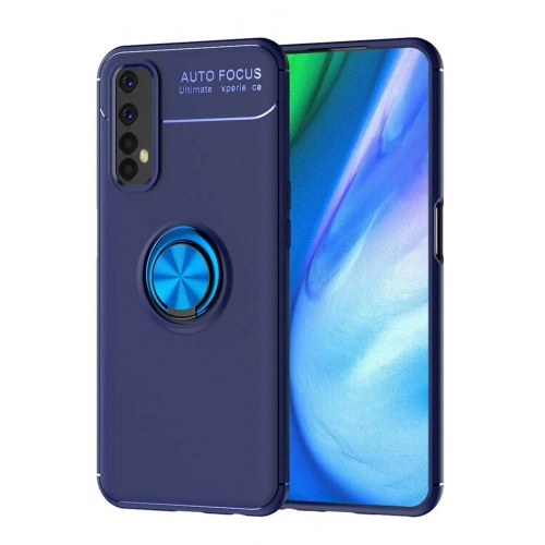Mey İthalat®  Realme 7 Kılıf Range Yüzüklü Silikon - Mavi