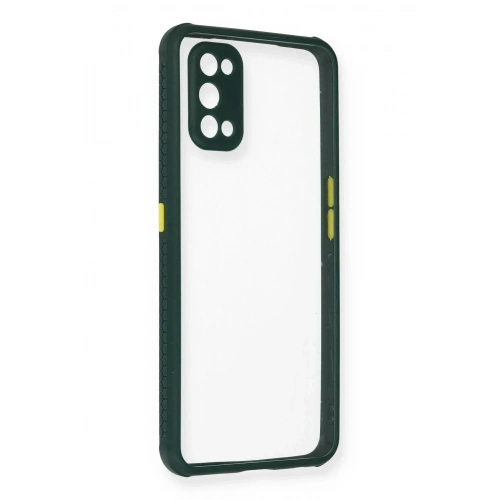 Mey İthalat®  Realme 7 Pro Kılıf Miami Şeffaf Silikon - Koyu Yeşil