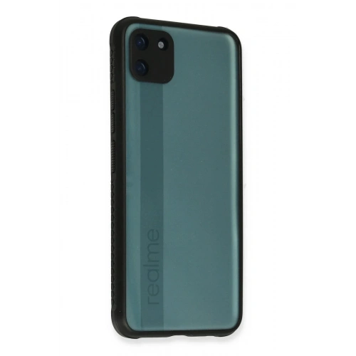 Mey İthalat®  Realme C11 Kılıf Miami Şeffaf Silikon - Siyah