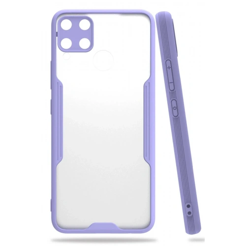 Mey İthalat®  Realme C15 Kılıf Platin Silikon - Lila