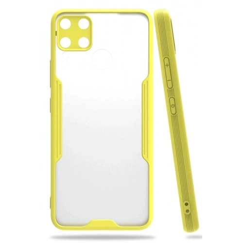 Mey İthalat®  Realme C15 Kılıf Platin Silikon - Sarı