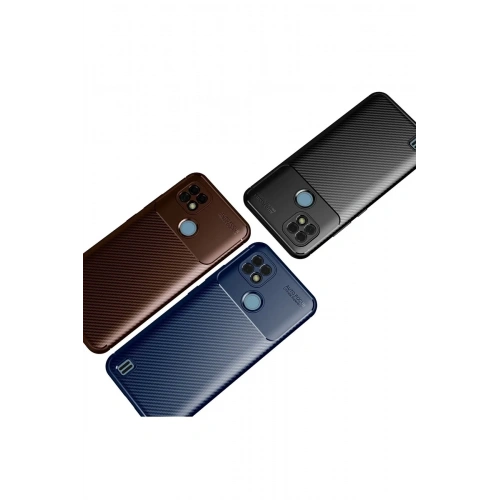 Mey İthalat®  Realme C21 Kılıf Auto Focus Karbon Kapak - Lacivert