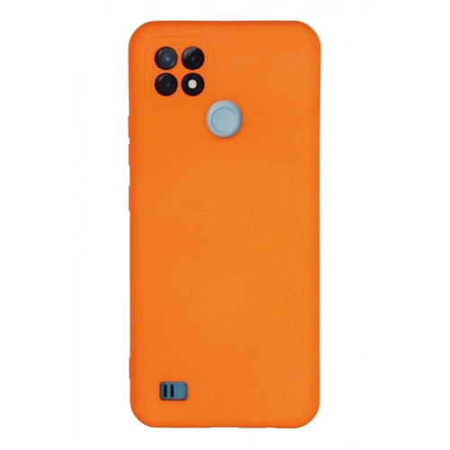 Mey İthalat®  Realme C21 Kılıf Nano içi Kadife Silikon - Turuncu