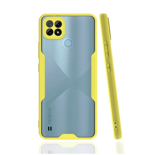 Mey İthalat®  Realme C21 Kılıf Platin Silikon - Sarı