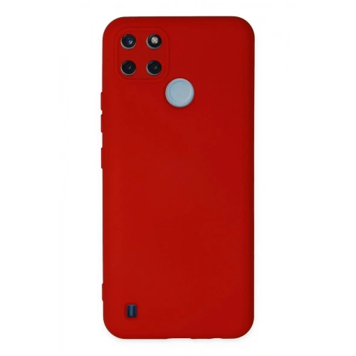 Mey İthalat®  Realme C25Y Kılıf Nano içi Kadife Silikon - Kırmızı