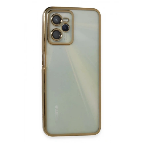 Mey İthalat®  Realme C35 Kılıf  Lensli Silikon - Gold