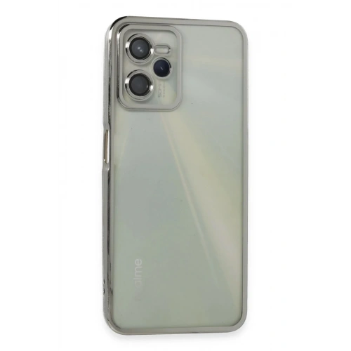 Mey İthalat®  Realme C35 Kılıf  Lensli Silikon - Gümüş