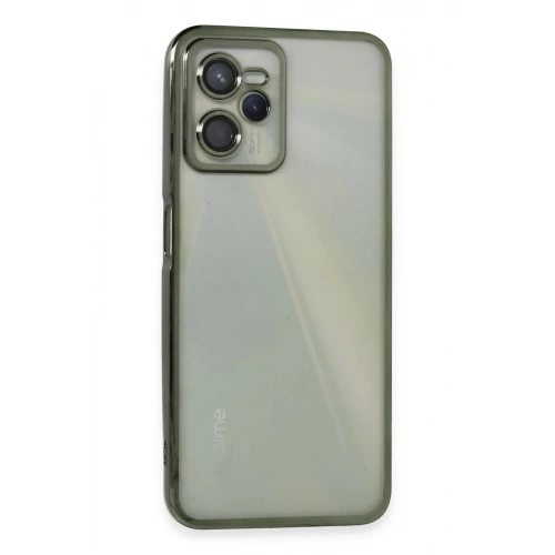 Mey İthalat®  Realme C35 Kılıf  Lensli Silikon - Yeşil