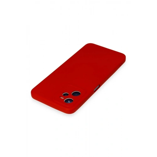 Mey İthalat®  Realme C35 Kılıf Nano içi Kadife Silikon - Kırmızı