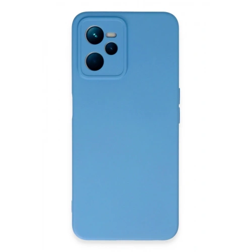 Mey İthalat®  Realme C35 Kılıf Nano içi Kadife Silikon - Mavi