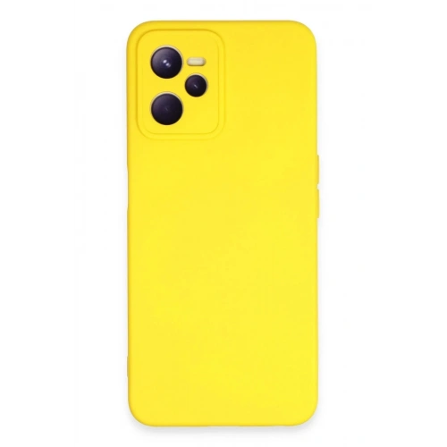 Mey İthalat®  Realme C35 Kılıf Nano içi Kadife Silikon - Sarı